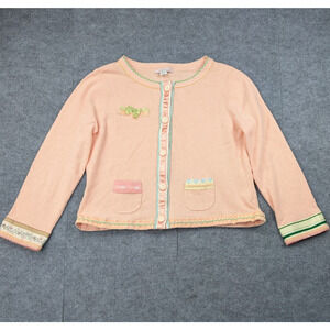 Vintage Intuitions Cardigan Women Large Coquette Cottagecore Retro Whimsical 90s